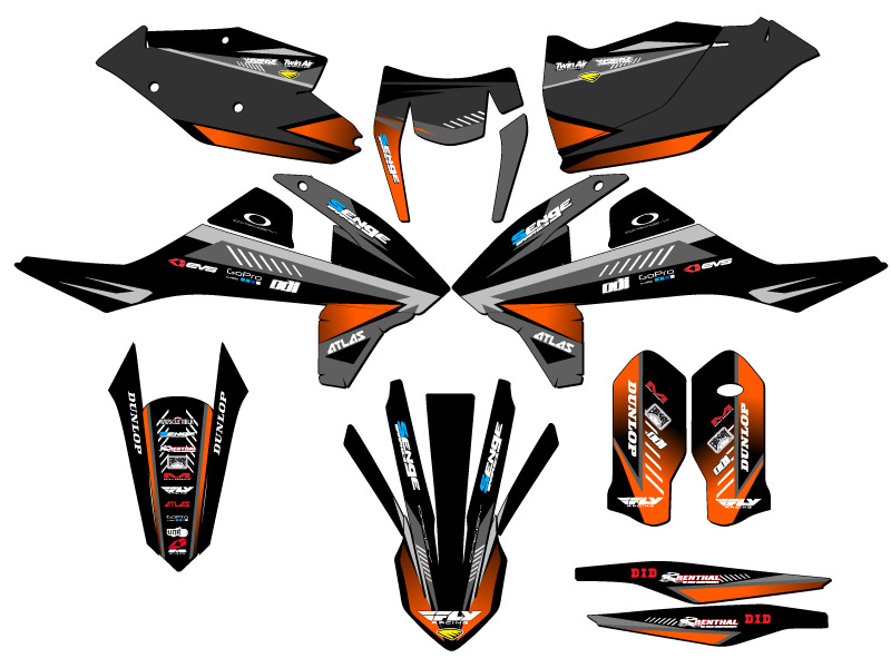 Kit de gráficos Senge EXC-F SURGE 2017-2019 negro compatible con KTM - Imagen 5 de 10