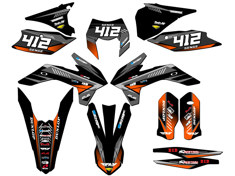 2016 EXC-F SURGE Black Senge Graphics Kit Compatible with KTM - Bild 8 von 10