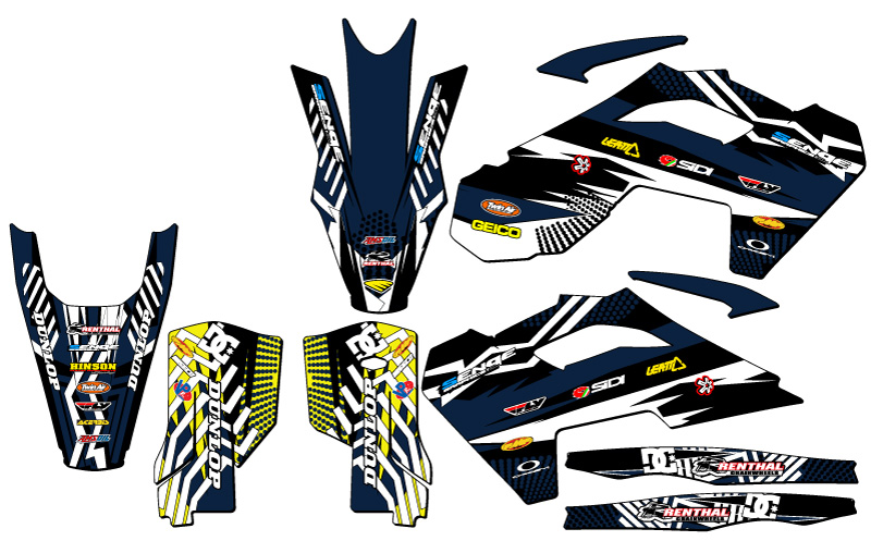 2023-2025 FX MAYHEM Blue Senge Graphics Kit Compatible with Husqvarna - Picture 2 of 10