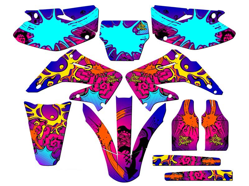2004-2012 CR 250 R ZANY Pink Senge Graphics Kit Compatible with Honda - Picture 5 of 10