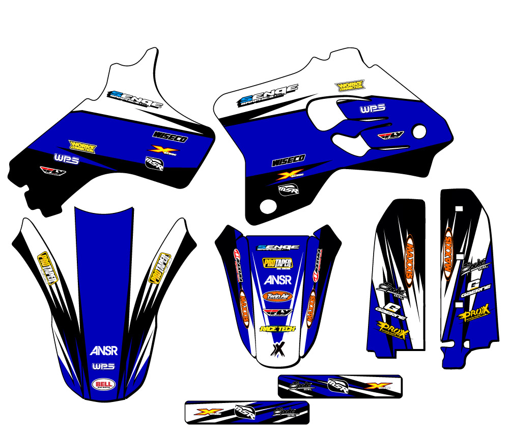 1993-2001 YZ 80 VELOCITY Blue Senge kit de gráficos compatible con Yamaha - Imagen 2 de 10