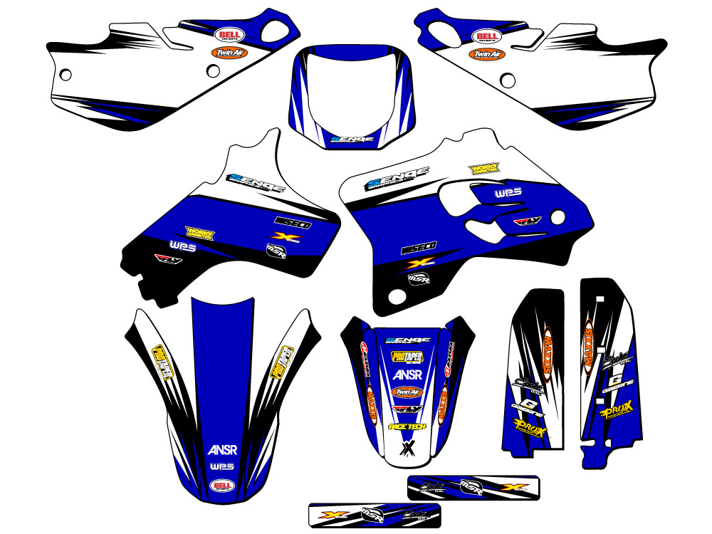 1993-2001 YZ 80 VELOCITY Blue Senge kit de gráficos compatible con Yamaha - Imagen 5 de 10