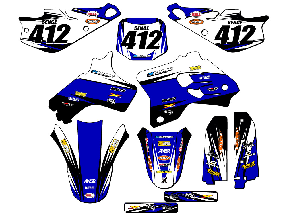 1993-2001 YZ 80 VELOCITY Blue Senge kit de gráficos compatible con Yamaha - Imagen 8 de 10