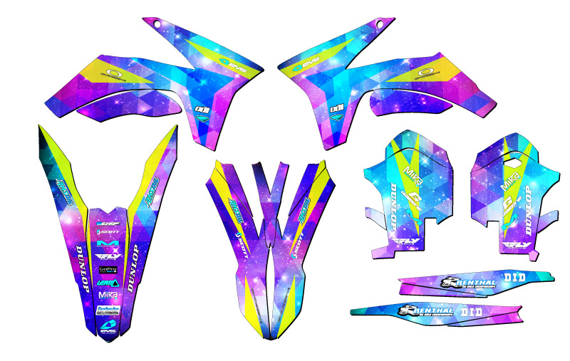 2012-2013 EXC-F SPACE KADET Galaxy Senge Graphics Kit Compatible with KTM - Foto 2 di 10