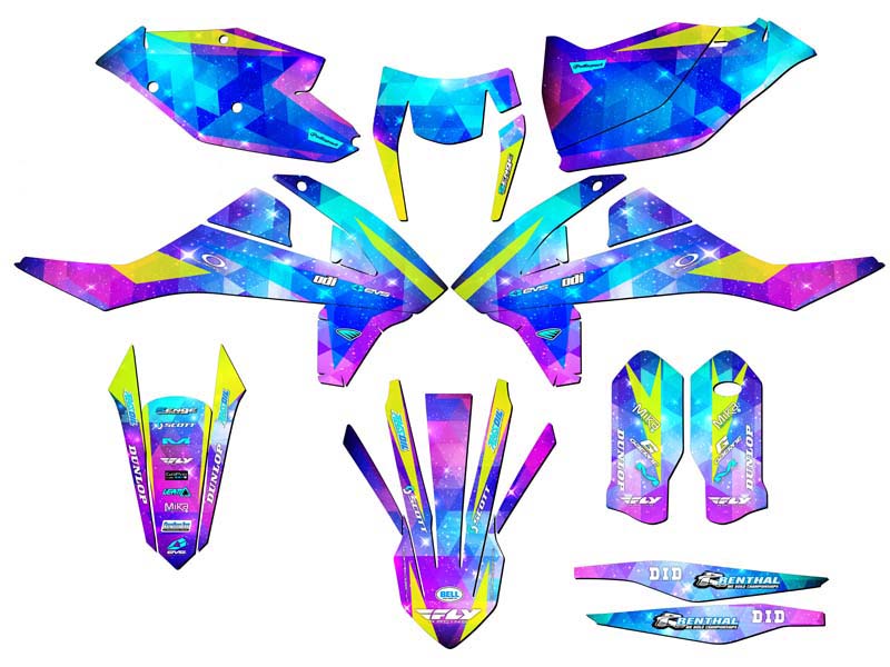 2017-2019 EXC-F SPACE KADET Galaxy Senge Graphics Kit Compatible with KTM - Picture 5 of 10