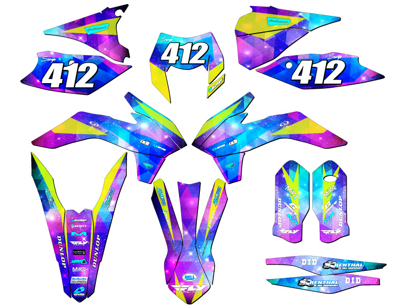 Kit de gráficos EXC-F SPACE KADET Galaxy Senge 2016 compatible con KTM - Imagen 8 de 10