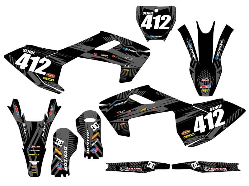 2016-2018 FC MAYHEM Black Senge Graphics Kit Compatible with Husqvarna - Picture 8 of 10
