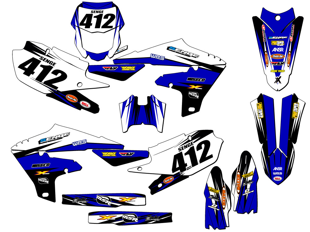 Kit de gráficos WR 450 F VELOCITY 2019-2023 Blue Senge compatible con Yamaha - Imagen 8 de 10