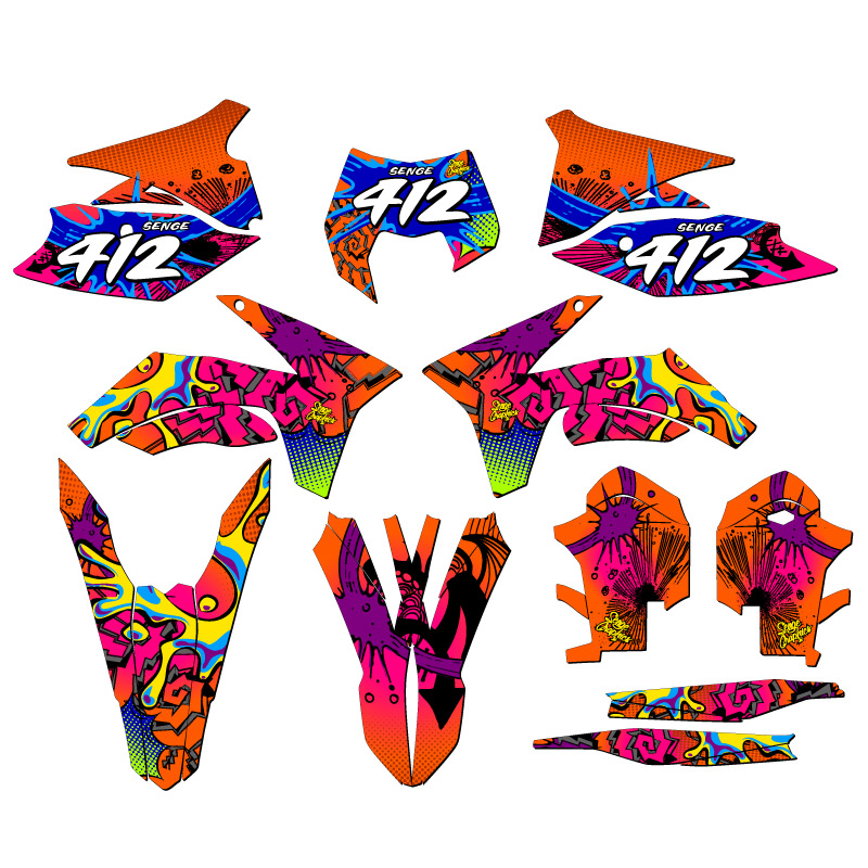 2012-2013 EXC-F ZANY Orange Senge Graphics Kit Compatible with KTM - Picture 8 of 10