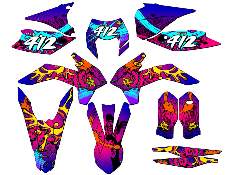 2016 EXC-F ZANY Pink Senge Graphics Kit Compatible with KTM - Picture 8 of 10