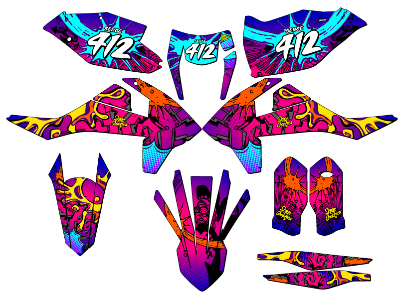 Kit de gráficos EXC-F ZANY Pink Senge 2017-2019 compatible con KTM - Imagen 8 de 10
