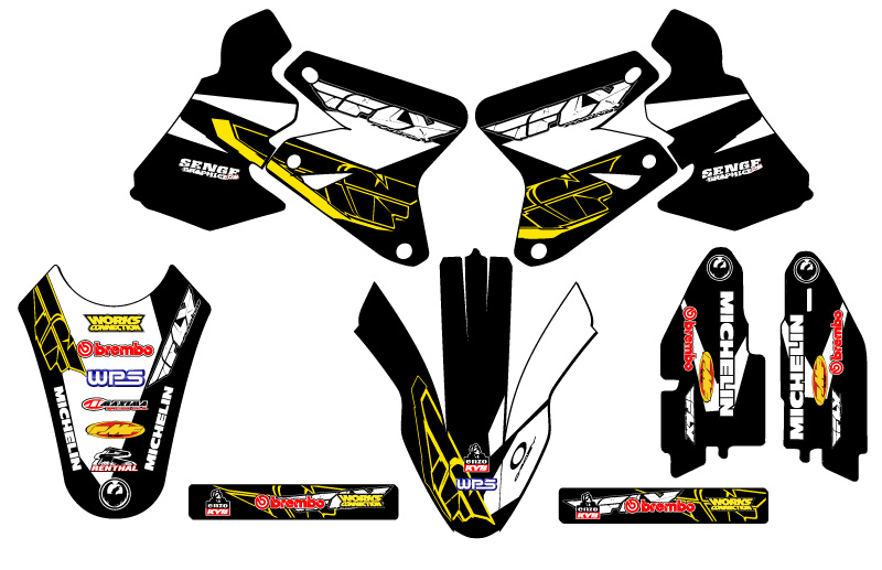 2005-2023 DRZ 400 SM 13 FLY Black Senge Graphics Kit Compatible with Suzuki - Bild 5 von 10