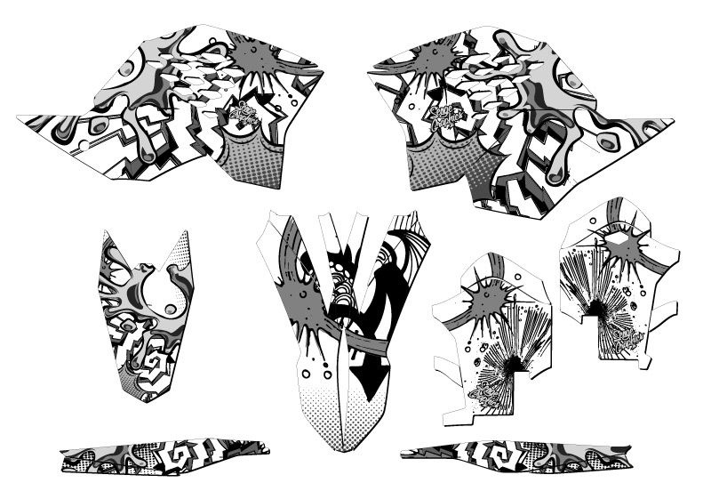2008-2011 EXC-F ZANY White Senge Graphics Kit Compatible with KTM - Picture 2 of 10