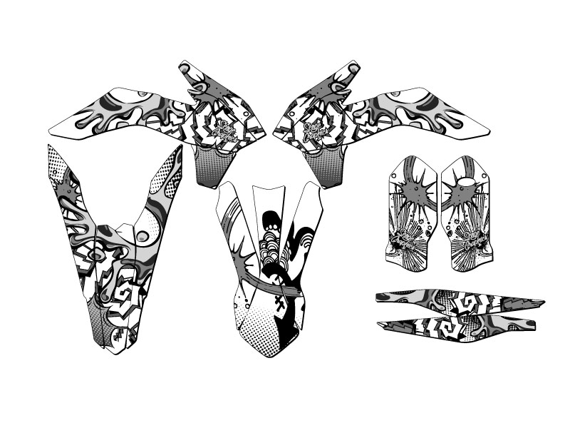 2016 EXC-F ZANY White Senge Graphics Kit Compatible with KTM - Picture 2 of 10