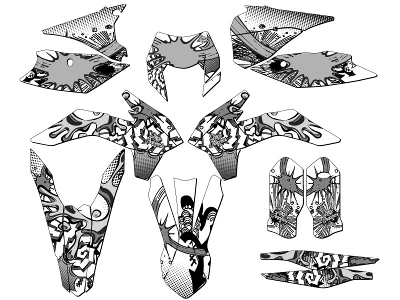 2016 EXC-F ZANY White Senge Graphics Kit Compatible with KTM - Picture 5 of 10