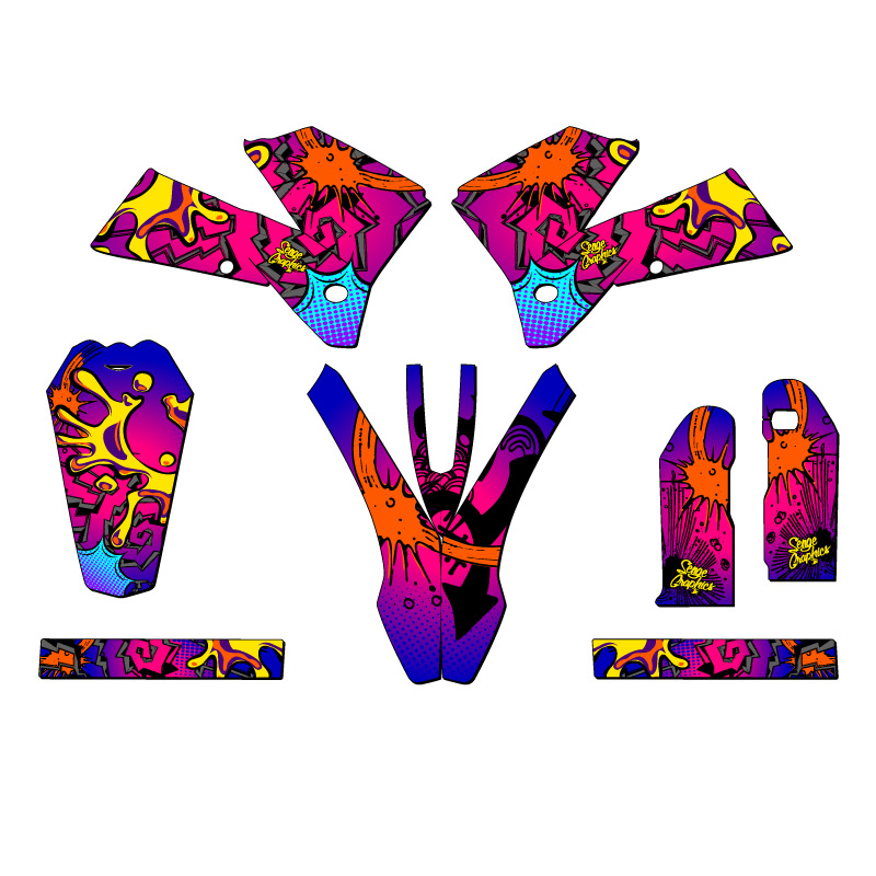 2007 EXC-F ZANY Pink Senge Graphics Kit Compatible with KTM - Picture 2 of 10