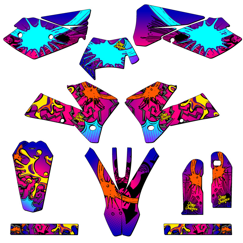 2007 EXC-F ZANY Pink Senge Graphics Kit Compatible with KTM - Picture 5 of 10