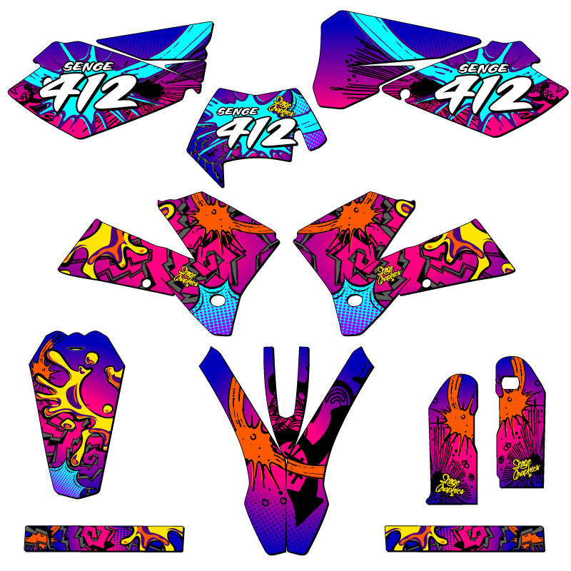 2007 EXC-F ZANY Pink Senge Graphics Kit Compatible with KTM - Picture 8 of 10