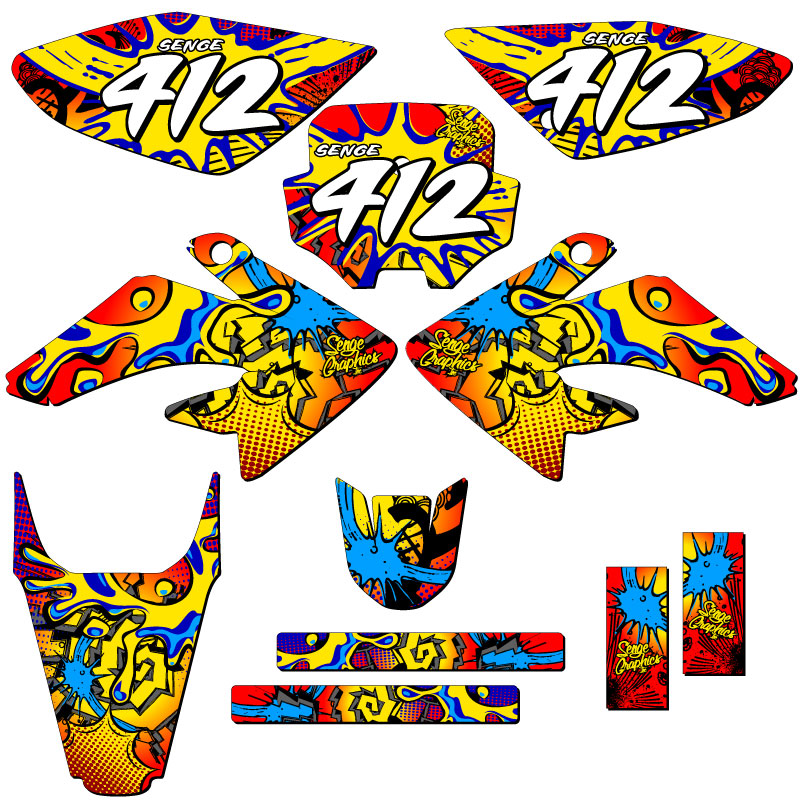2004-2010 CRF 80 ZANY Red Senge Graphics Kit Compatible with Honda - Picture 8 of 10