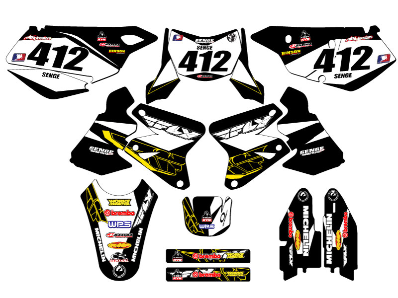 2005-2023 DRZ 400 13 FLY Black Senge Graphics Kit Compatible with Suzuki - Picture 8 of 10