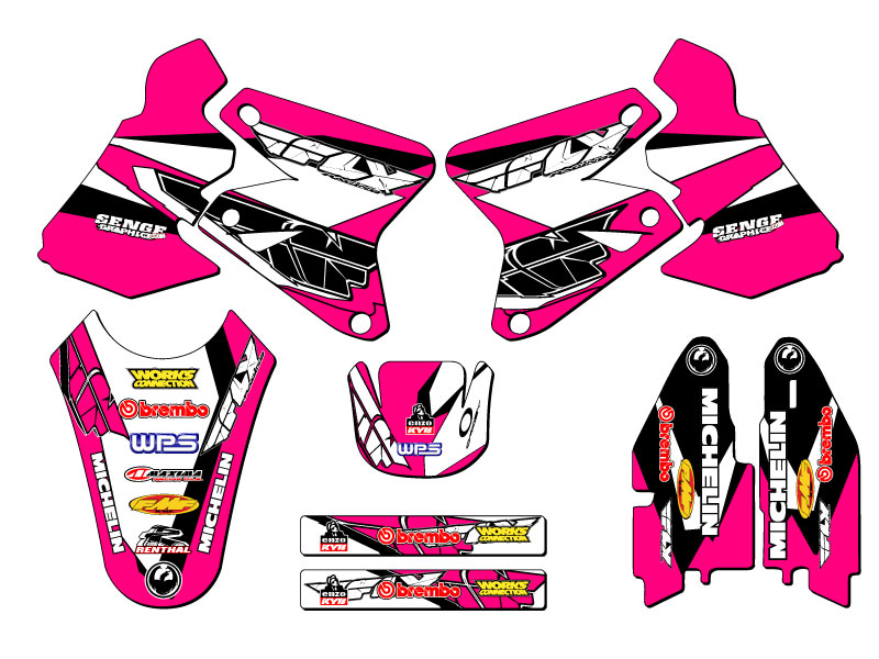 2005-2023 DRZ 400 13 FLY Pink Senge Graphics Kit Compatible with Suzuki - Picture 2 of 10