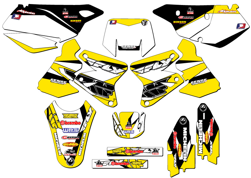 Kit de gráficos Senge amarillo 2000-2004 DRZ 400 13 FLY compatible con Suzuki - Imagen 8 de 10