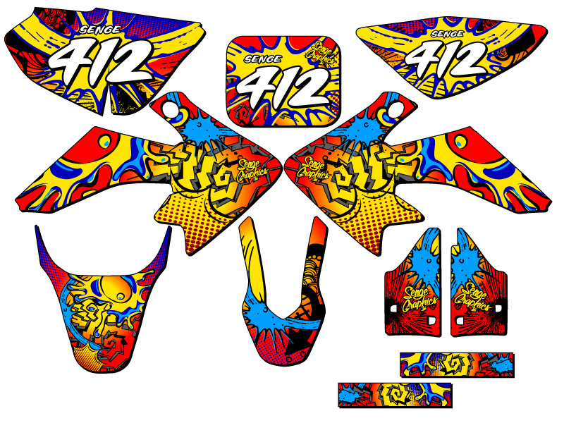 2004-2012 CRF 50 ZANY Red Senge Graphics Kit Compatible with Honda - Picture 8 of 10