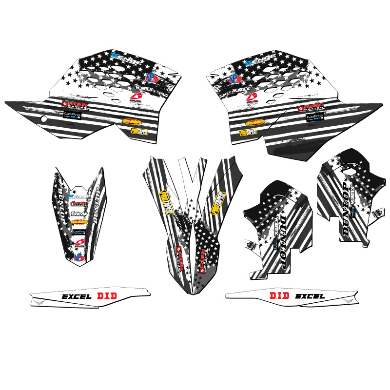2008-2011 EXC-F MERICA Grey Senge Graphics Kit Compatible with KTM - Foto 2 di 10