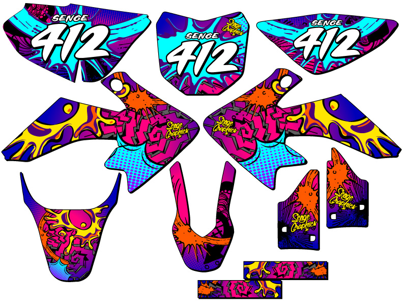 2013-2023 CRF 50 ZANY Pink Senge Graphics Kit Compatible with Honda - Picture 8 of 10