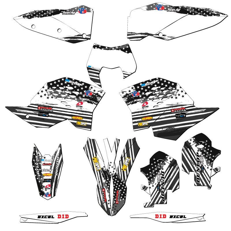 2008-2011 EXC-F MERICA Grey Senge Graphics Kit Compatible with KTM - Foto 5 di 10