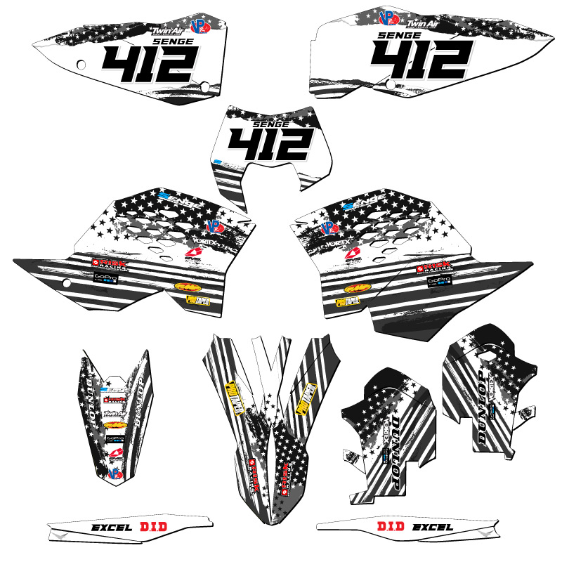 2008-2011 EXC-F MERICA Grey Senge Graphics Kit Compatible with KTM - Foto 8 di 10