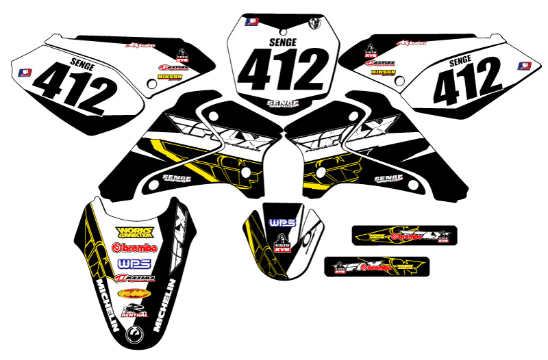 2001-2007 DRZ 125 13 FLY Black Senge Graphics Kit Compatible with Suzuki - Picture 8 of 10