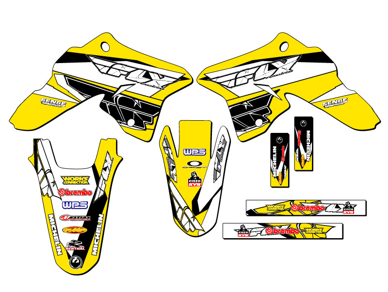 2008-2023 DRZ 125 13 FLY Yellow Senge Graphics Kit Compatible with Suzuki - Picture 5 of 10
