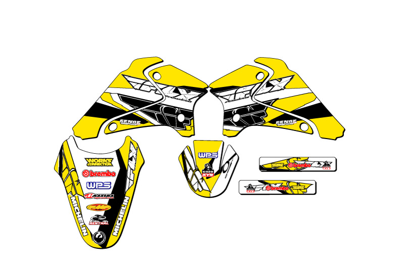 Kit de gráficos Senge amarillo 2001-2007 DRZ 125 13 FLY compatible con Suzuki - Imagen 5 de 10