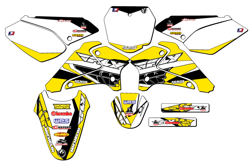 Kit de gráficos Senge amarillo 2001-2007 DRZ 125 13 FLY compatible con Suzuki - Imagen 8 de 10