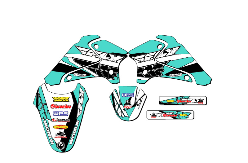 2001-2007 DRZ 125 13 FLY Turquoise Senge Graphics Kit Compatible with Suzuki - Picture 5 of 10