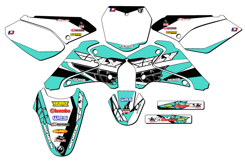 2001-2007 DRZ 125 13 FLY Turquoise Senge Graphics Kit Compatible with Suzuki - Picture 8 of 10