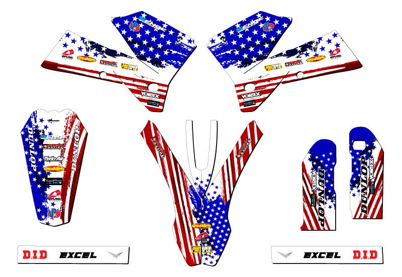 2007 EXC-F MERICA Usa Senge Graphics Kit Compatible with KTM - Picture 2 of 10