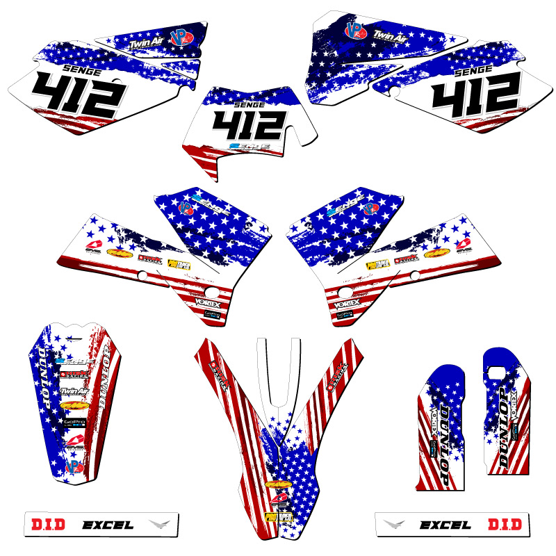 2007 EXC-F MERICA Usa Senge Graphics Kit Compatible with KTM - Picture 8 of 10