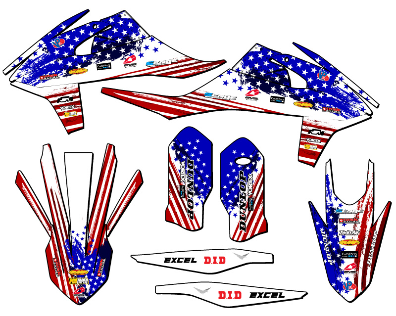 2020-2023 EXC-F MERICA Usa Senge Graphics Kit Compatible with KTM - Picture 2 of 10