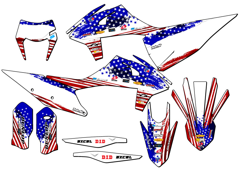 2020-2023 EXC-F MERICA Usa Senge Graphics Kit Compatible with KTM - Picture 5 of 10
