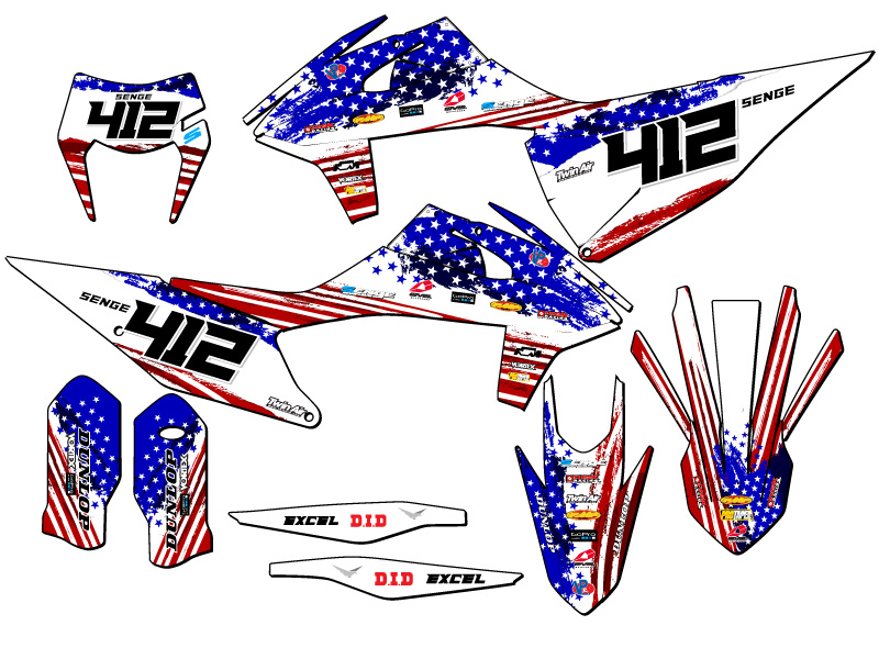 2020-2023 EXC-F MERICA Usa Senge Graphics Kit Compatible with KTM - Picture 8 of 10