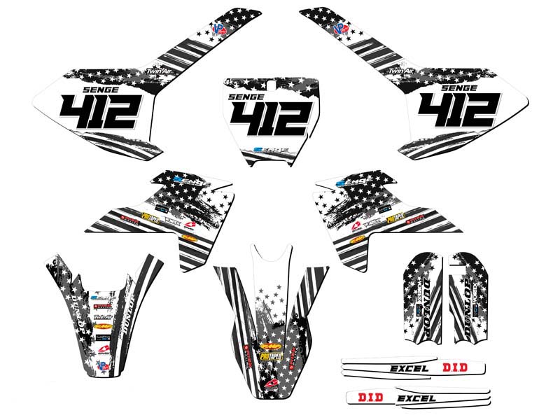 Kit de gráficos TC 65 MERICA 2016-2018 gris senge compatible con Husqvarna - Imagen 8 de 10