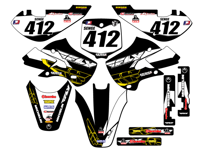 Kit de gráficos Senge Black Senge 2000-2009 DRZ 110 13 FLY compatible con Suzuki - Imagen 8 de 10