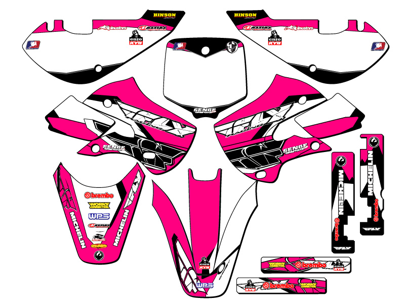 2000-2009 DRZ 110 13 FLY Pink Senge Graphics Kit compatible con Suzuki - Imagen 5 de 10