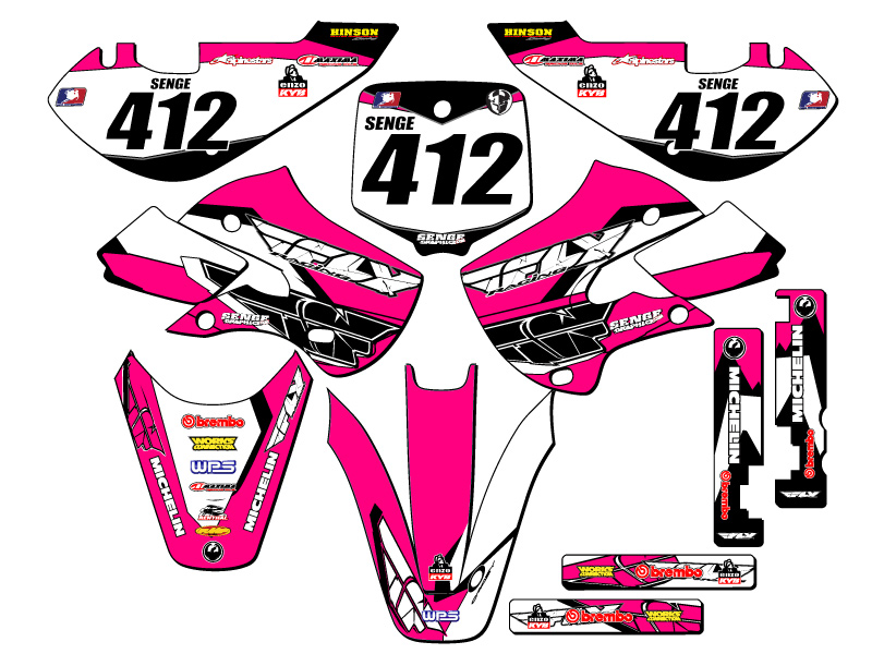 2000-2009 DRZ 110 13 FLY Pink Senge Graphics Kit compatible con Suzuki - Imagen 8 de 10