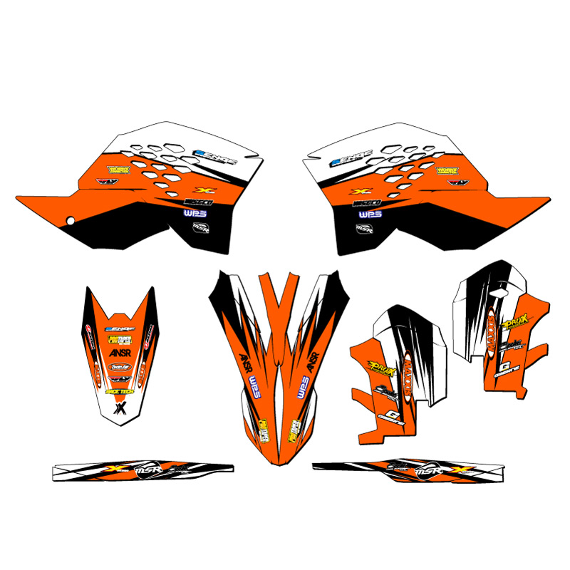 2007-2010 SXF VELOCITY Orange Senge Graphics Kit Compatible with KTM - Picture 2 of 10