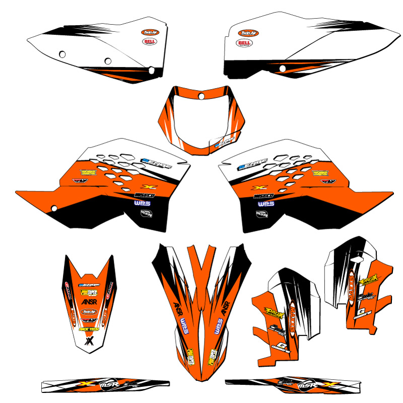 2007-2010 SXF VELOCITY Orange Senge Graphics Kit Compatible with KTM - Picture 5 of 10
