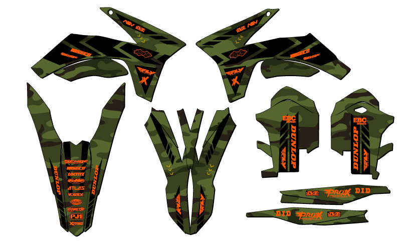 2012-2013 EXC-F APACHE Green Senge kit de gráficos compatible con KTM - Imagen 2 de 10