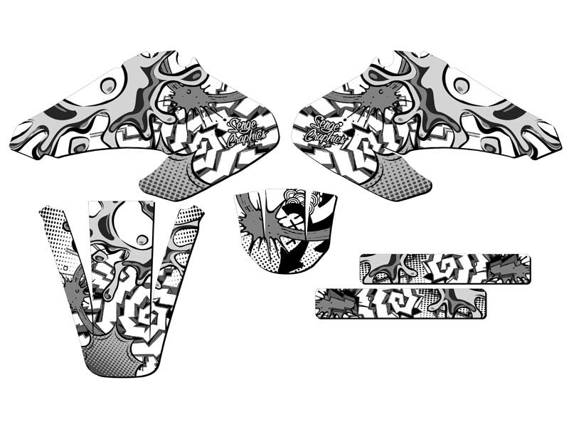 2001-2003 XR 70 ZANY White Senge Graphics Kit Compatible with Honda - Picture 2 of 10